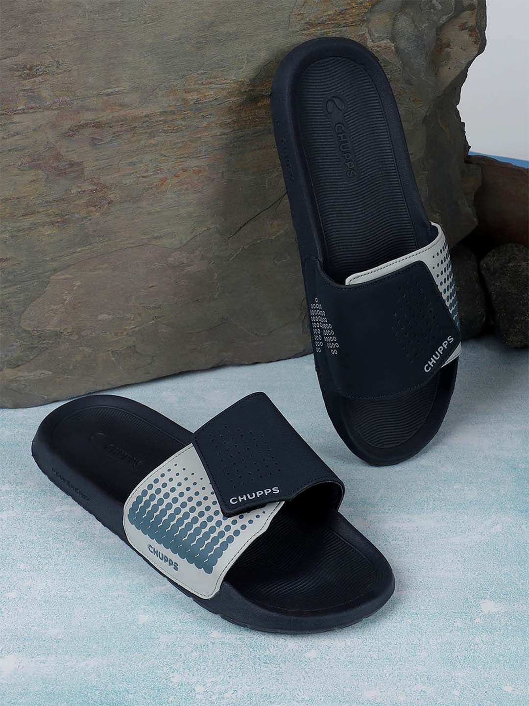 CHUPPS Men Navy Offset Powergrip Orthopedic Sliders - view 1