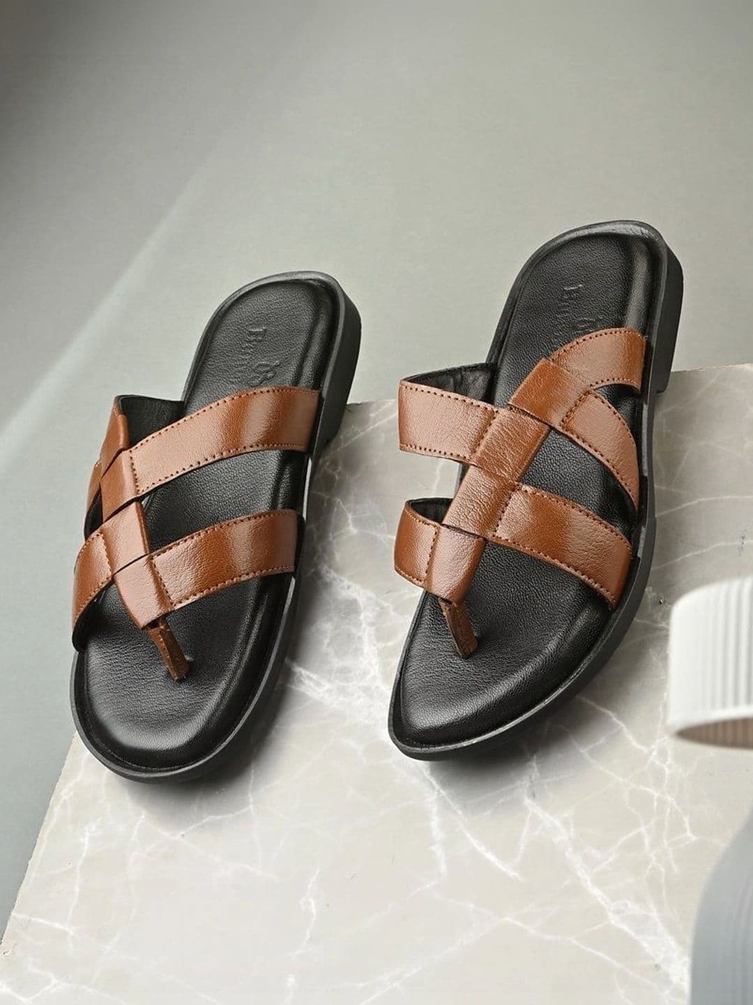 House of Pataudi Men Leather Shoe-Style Sandals - view 1