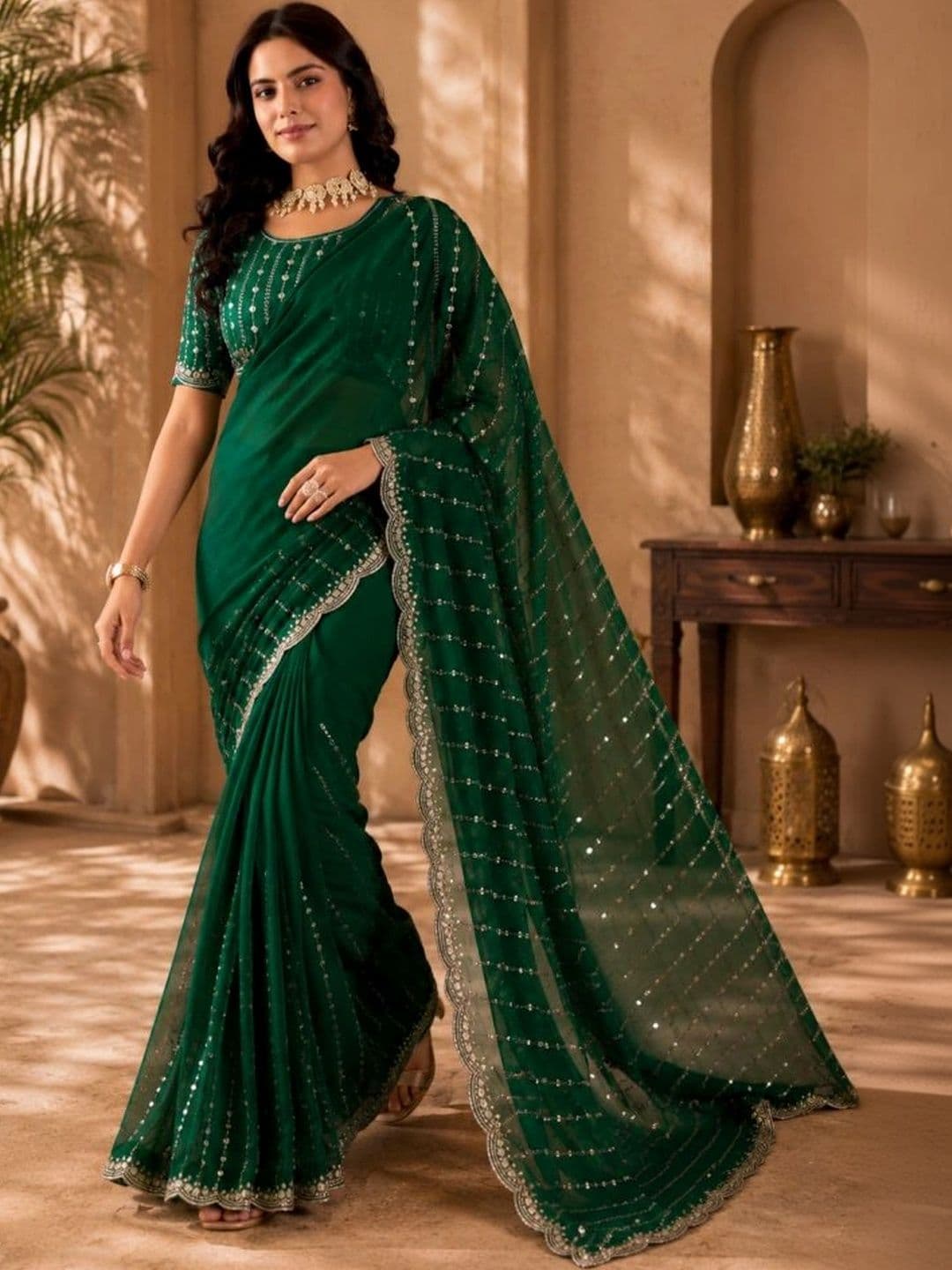 RASI FASHION Organza Banarasi Saree - view 1