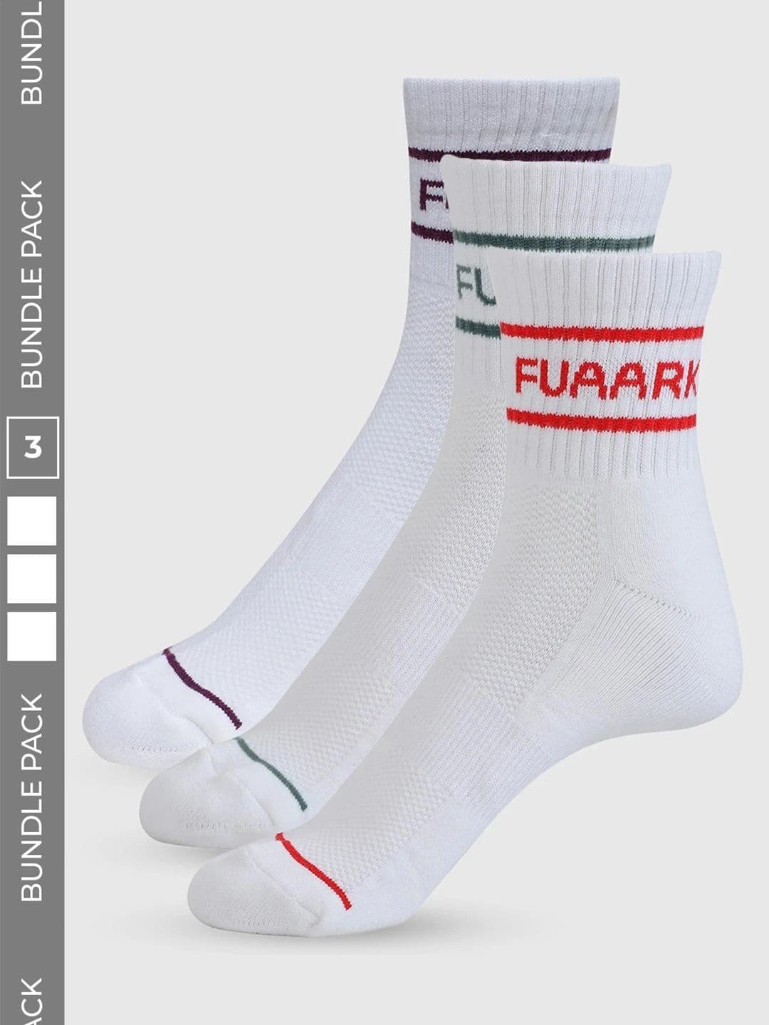 FUAARK Unisex Pack of 3 Cotton Assorted Patterned Above Ankle Socks - view 1