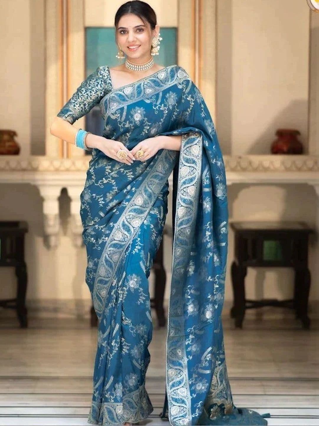 ADIANADI Zari Silk Cotton Banarasi Saree - view 1