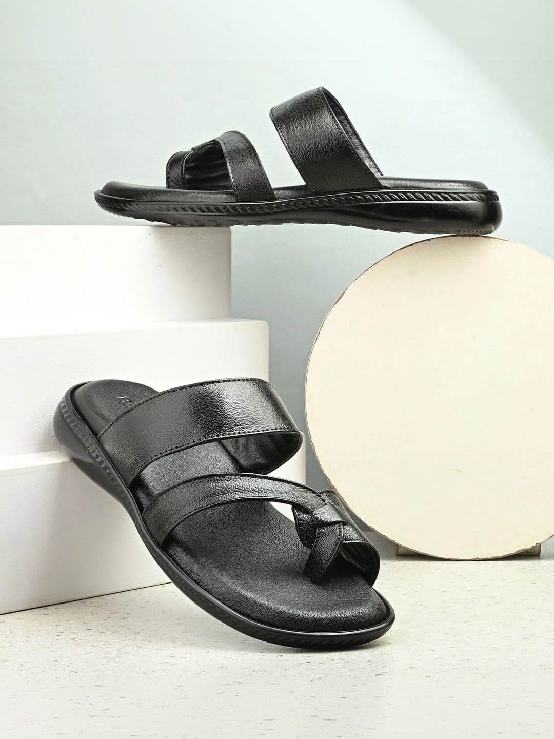 House of Pataudi Men Leather Shoe-Style Sandals - view 1