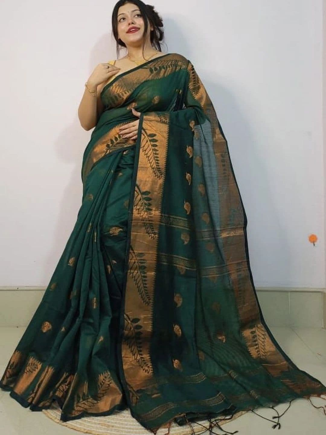 KALINI Zari Khadi Saree - view 1