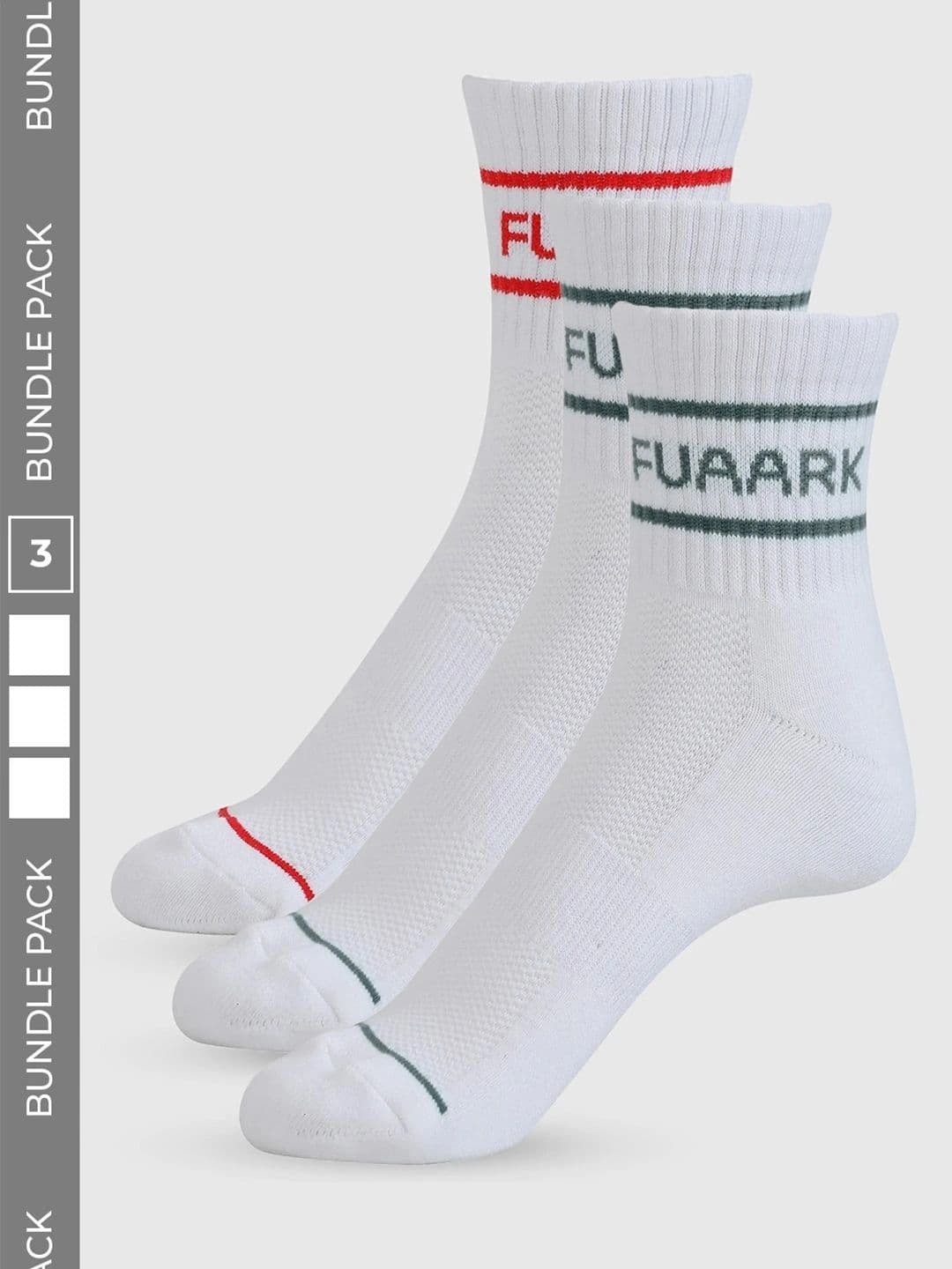 FUAARK Unisex Pack of 3 Cotton Assorted Striped Above Ankle Socks - view 1