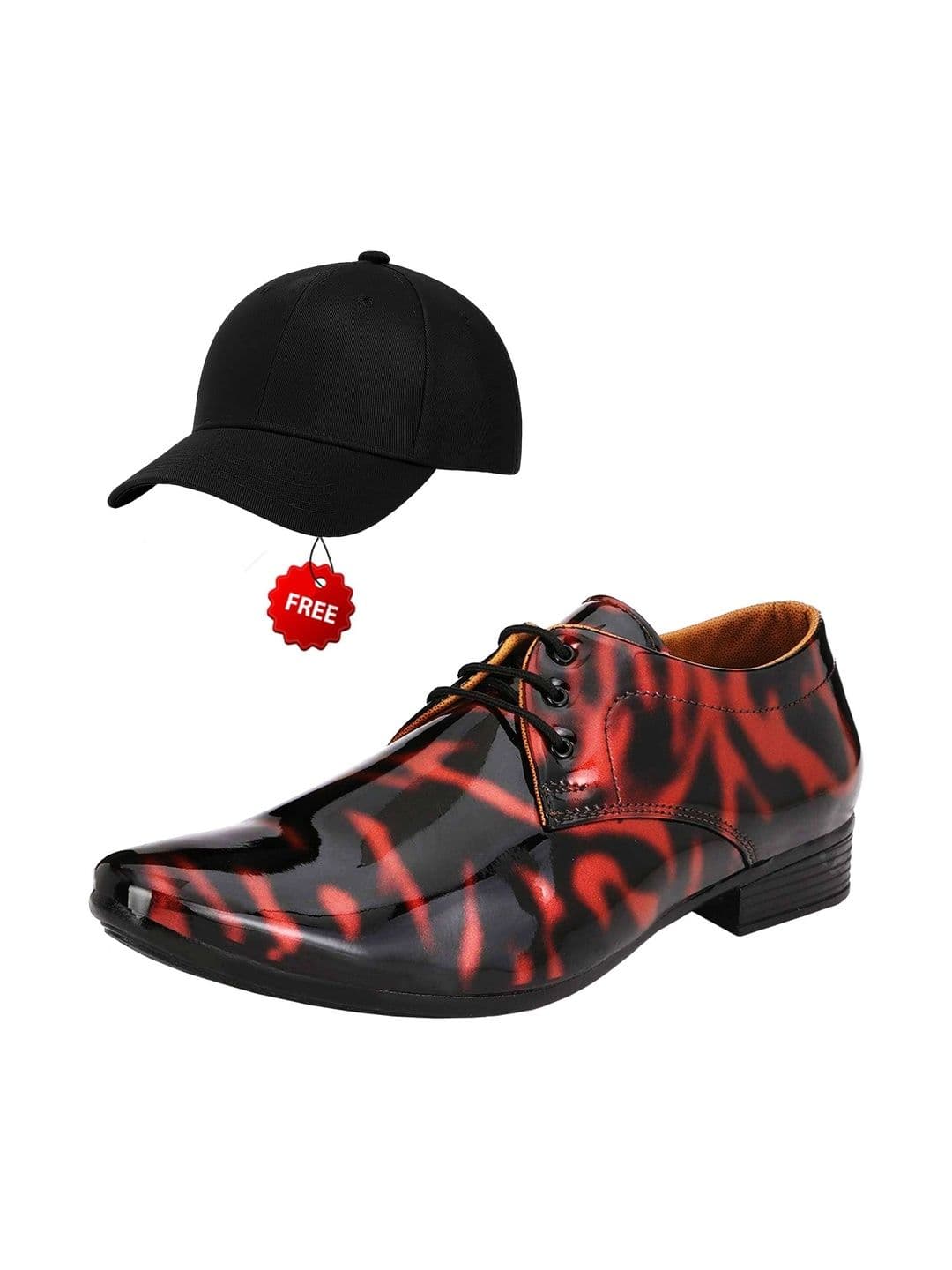 Vitoria Men Textured Pointed Toe Lace-Ups Derbys Formal Shoes With Cap - view 1