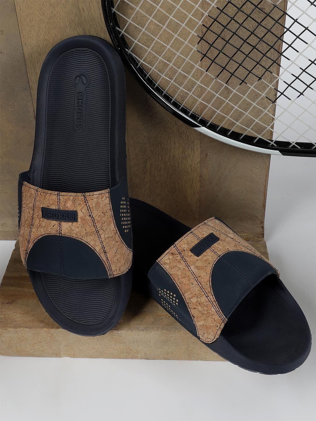 CHUPPS Men Navy Arc Orthopedic Sliders - view 1
