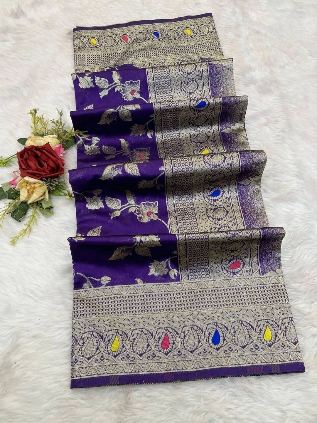 ADIANADI Zari Silk Cotton Banarasi Saree - view 1