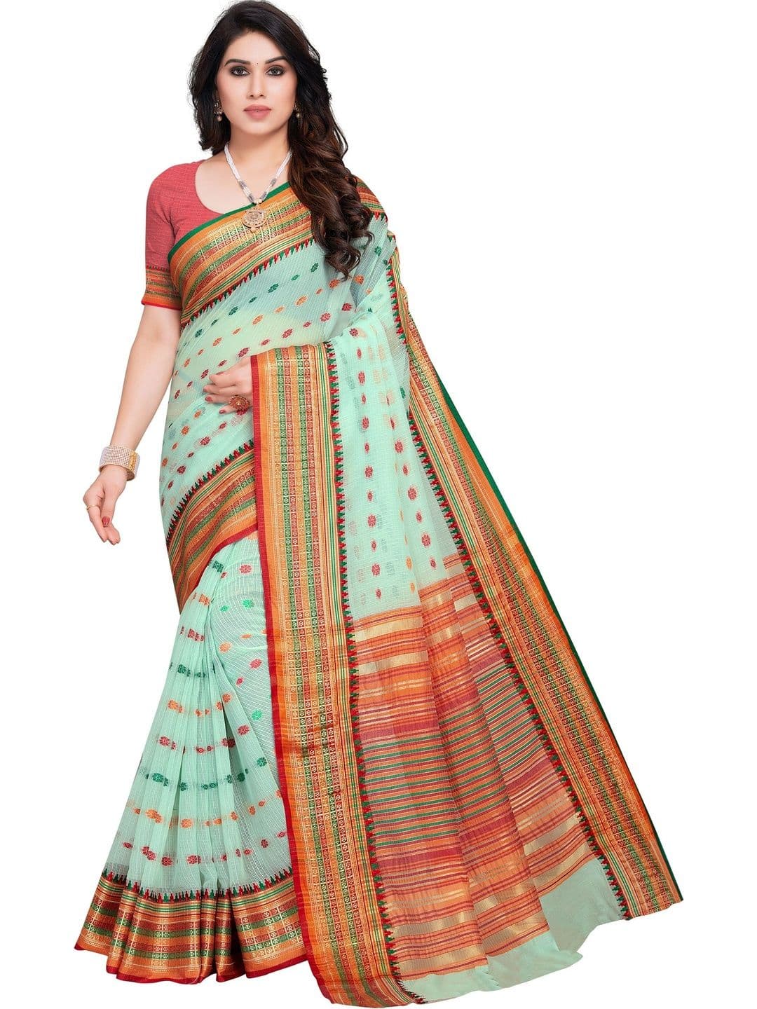 Sangria Woven Design Zari Designer Kota Saree - view 1