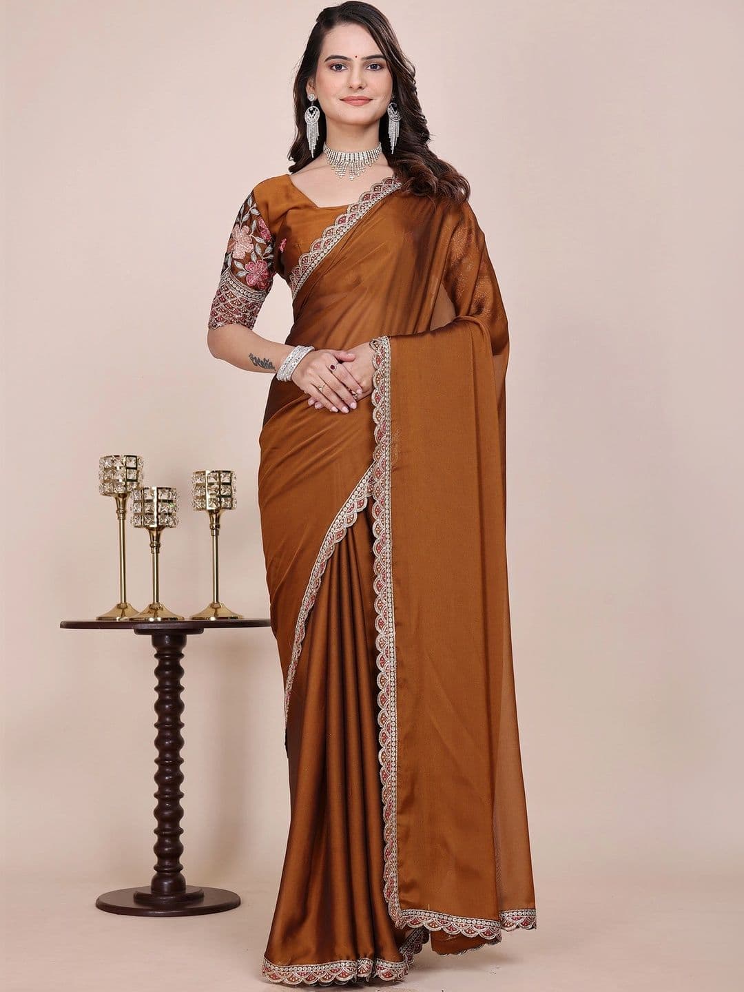 LeeliPeeri Designer Embroidered Poly Chiffon Designer Saree - view 1