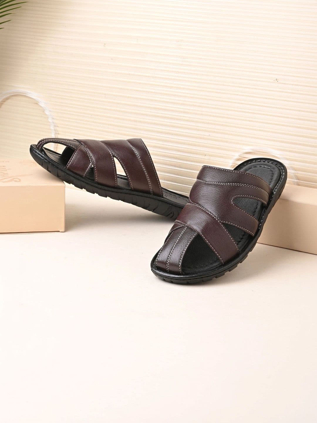 House of Pataudi Men Leather Comfort Sandals - view 1