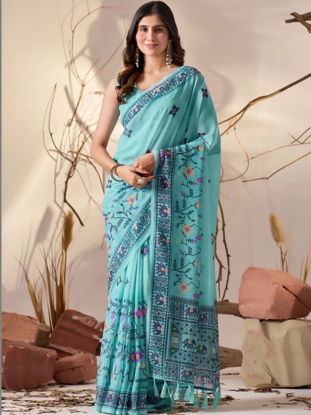 Panzora Poly Georgette Designer Saree - view 1