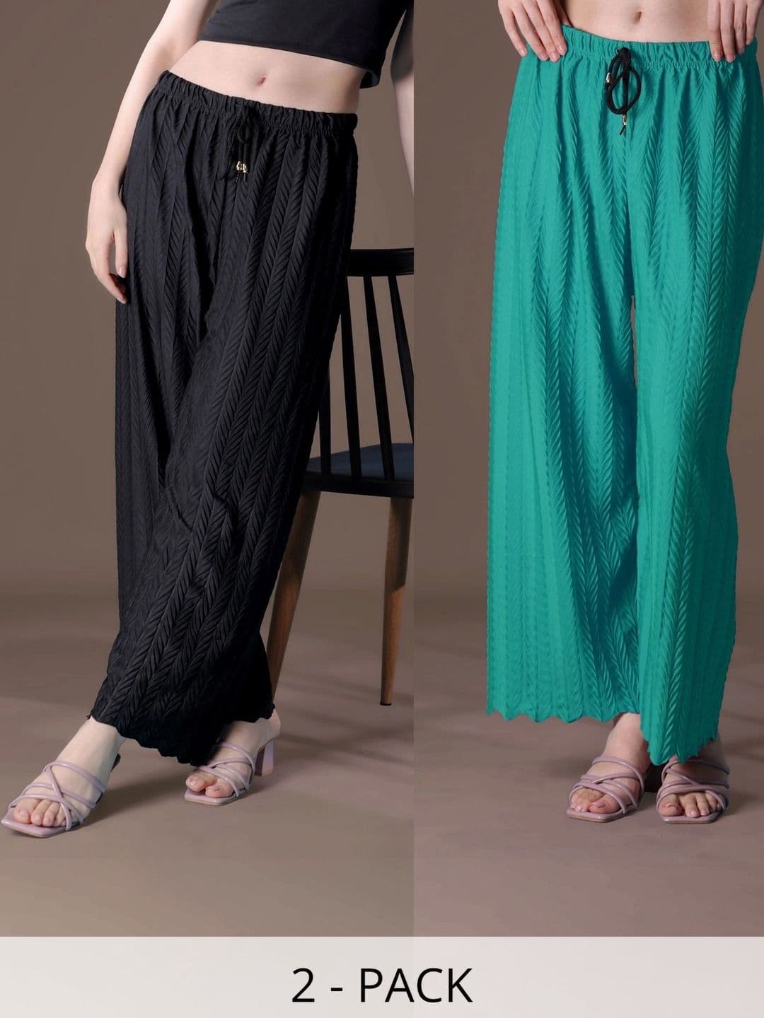 Tijarat Women 2 Knitted Ethnic Palazzos - view 1