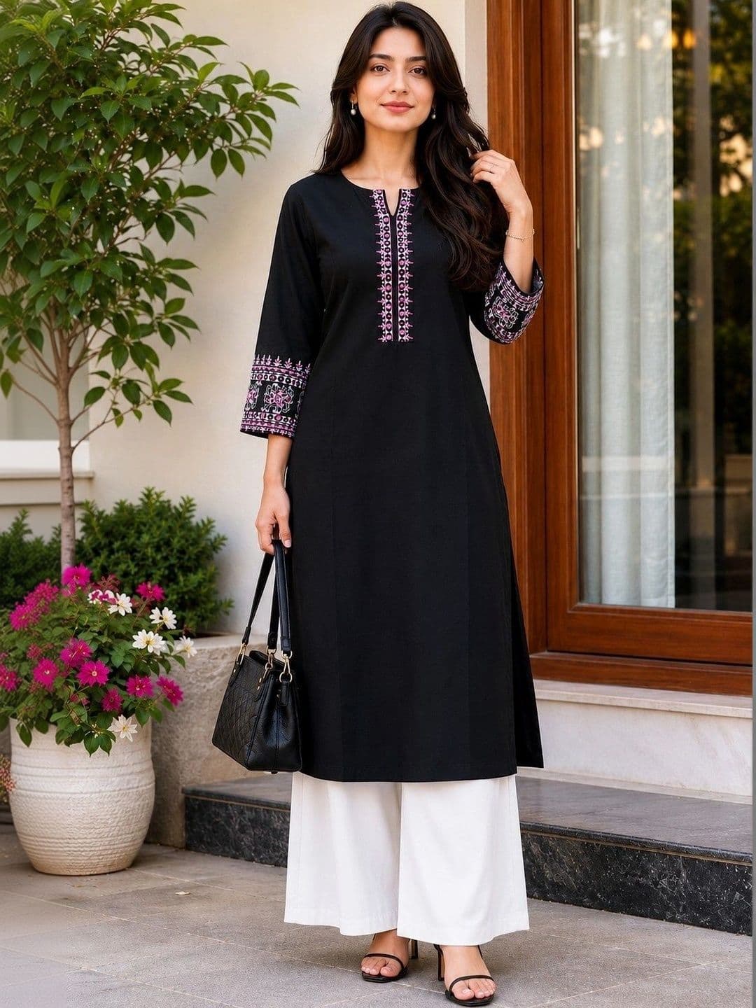 LAKSHAY FASHION Women Ethnic Motifs Embroidered Thread Work Kurta - view 1