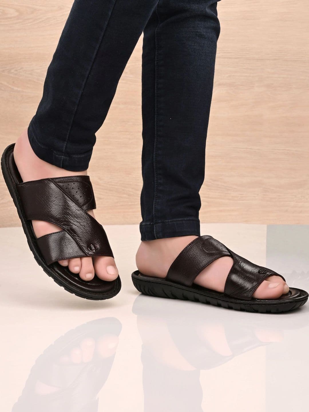House of Pataudi Men Leather Comfort Sandals - view 1