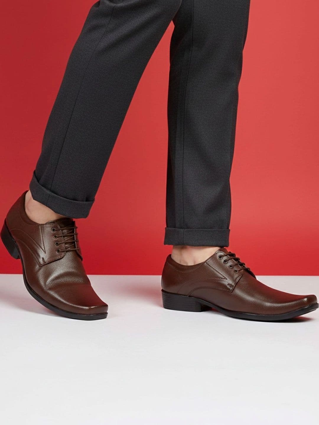 Vitoria Men Square Toe Lace-Ups Derbys Formal Shoes With Cap - view 1