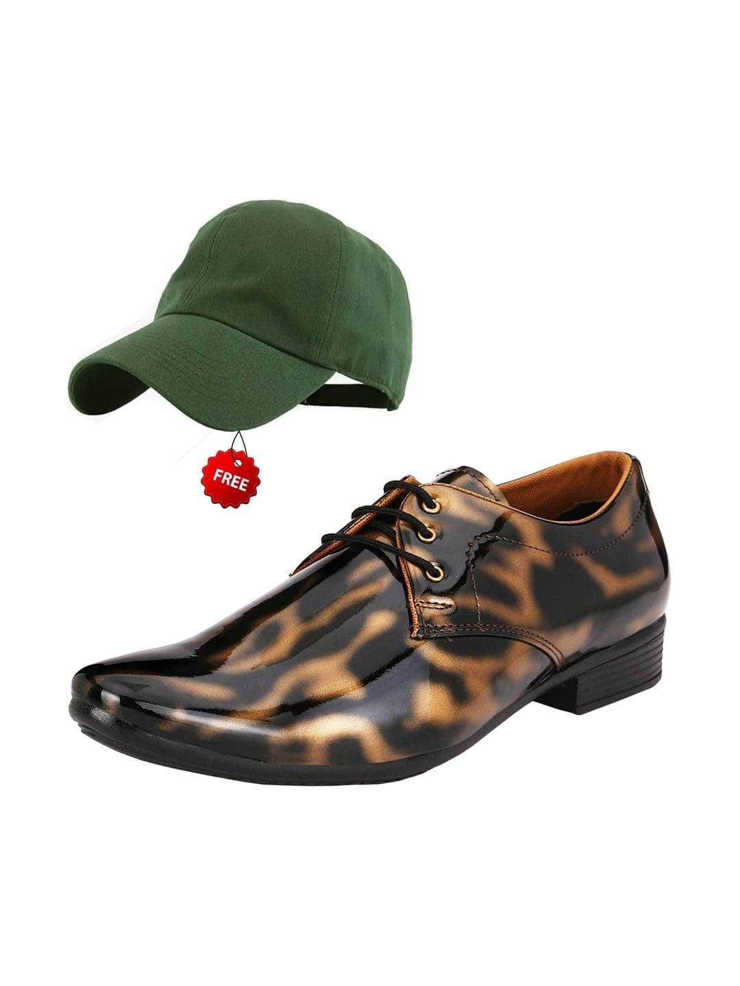 Vitoria Men Textured Pointed Toe Lace-Ups Derbys Formal Shoes With Cap - view 1