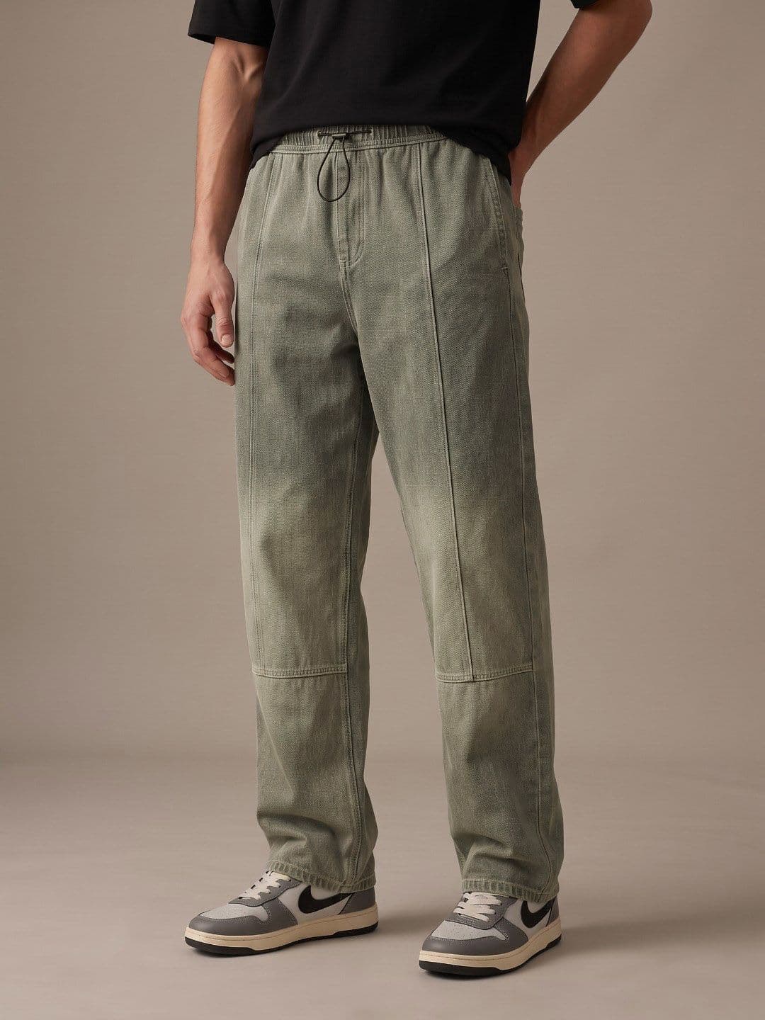glitchez Men Pure Cotton Baggy Fit Heavy Fade Jeans - view 1