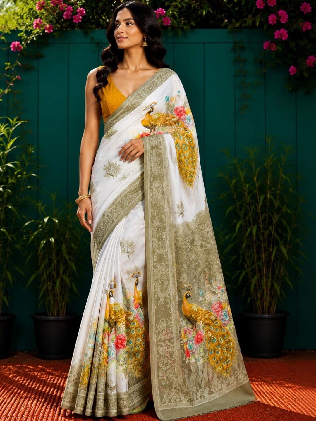LeeliPeeri Designer Floral Art Silk Designer Saree - view 1