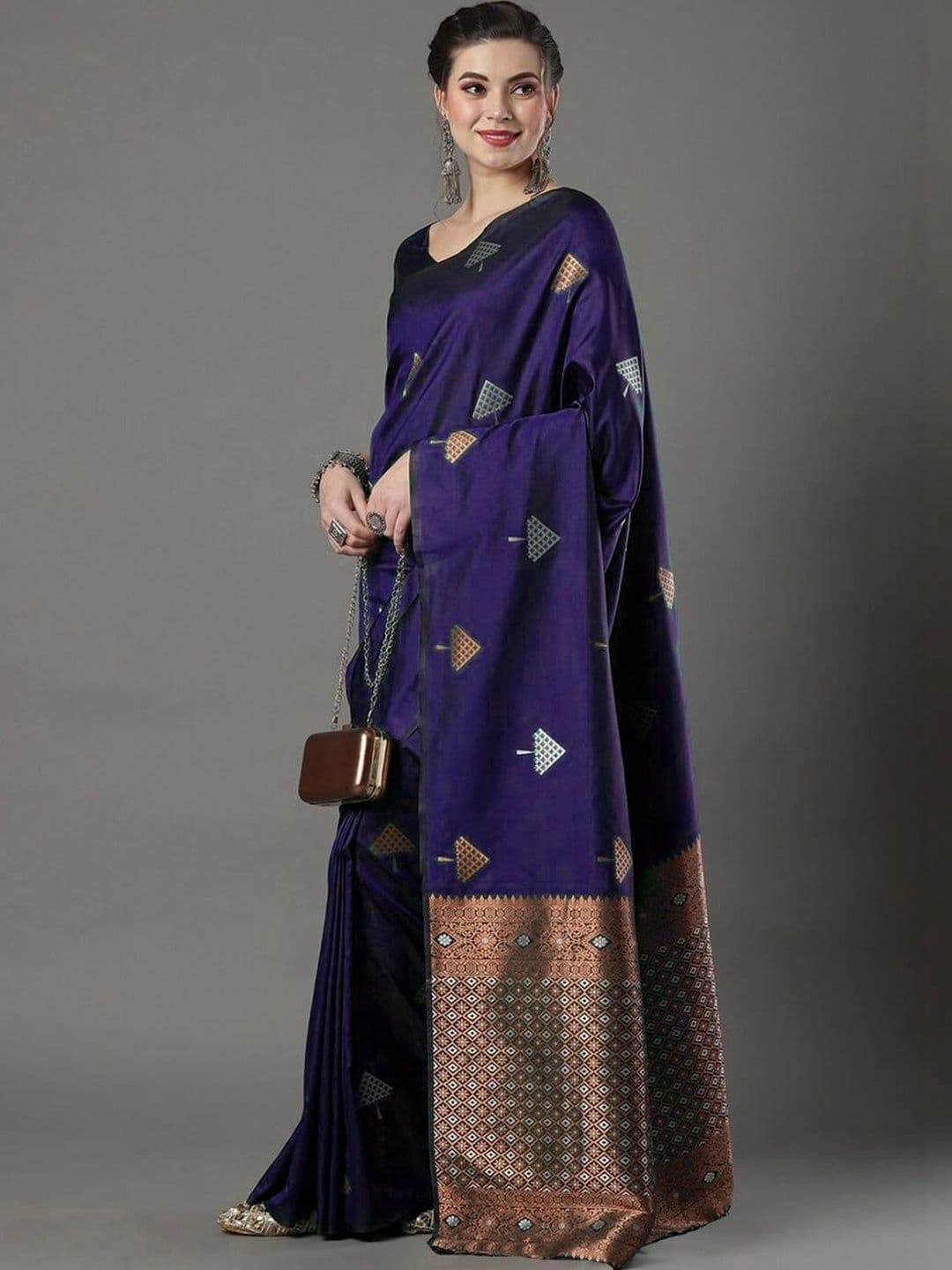 JIVUBA Woven Design Zari Art Silk Designer Banarasi Saree - view 1