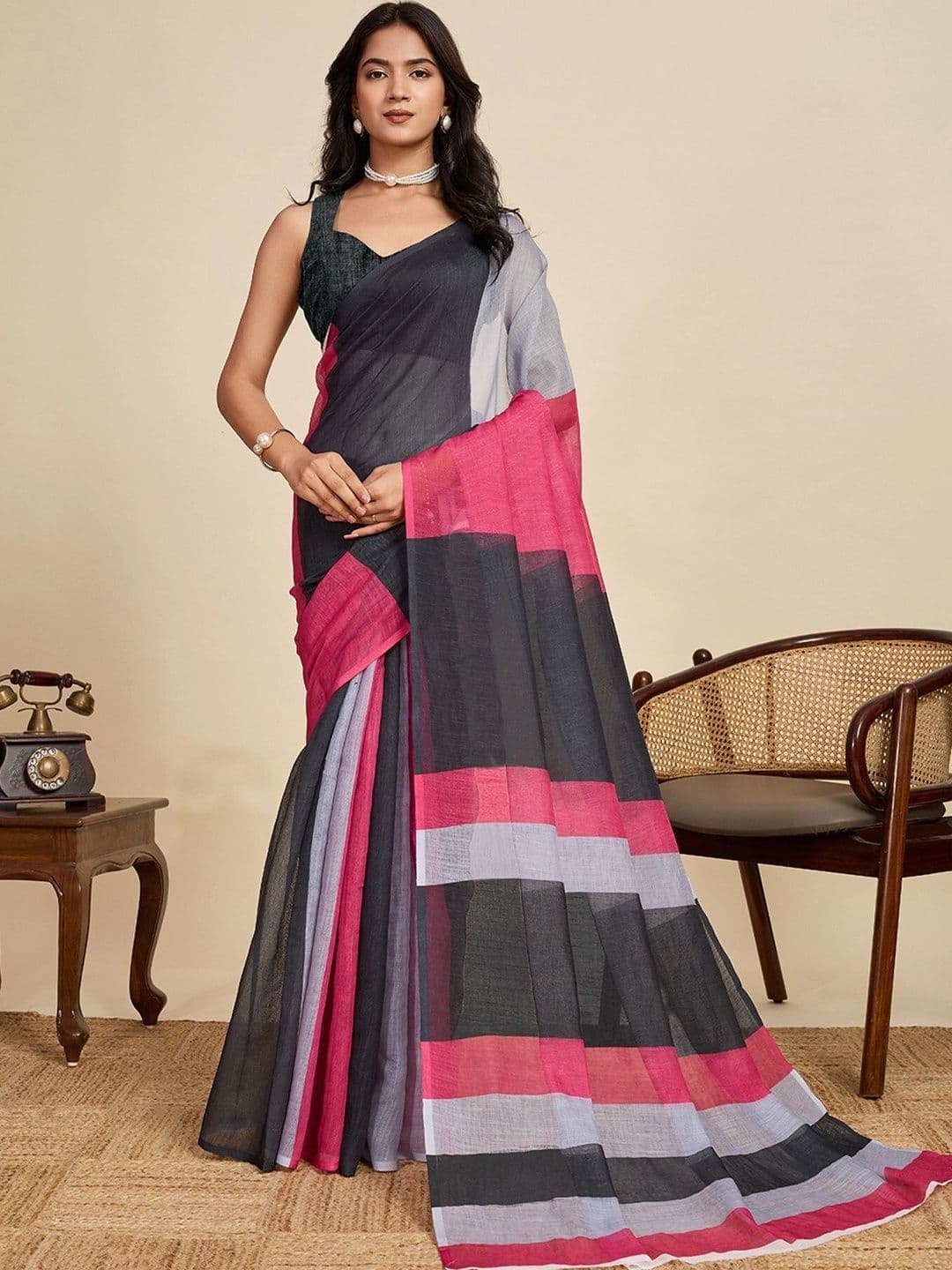 Meet Trendz Art Silk Saree - view 1