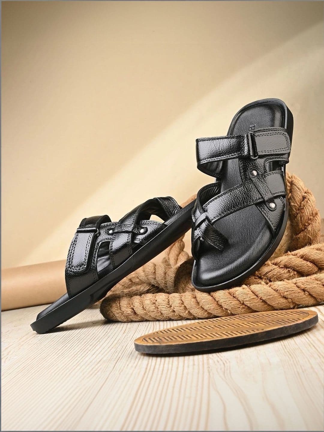 House of Pataudi Men Leather Comfort Sandals - view 1