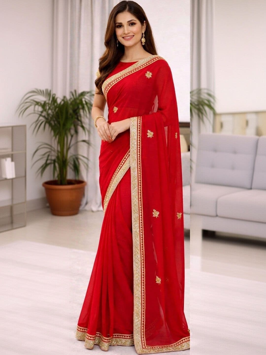 Ishkripa couture Embroidered Pure Georgette Saree - view 1