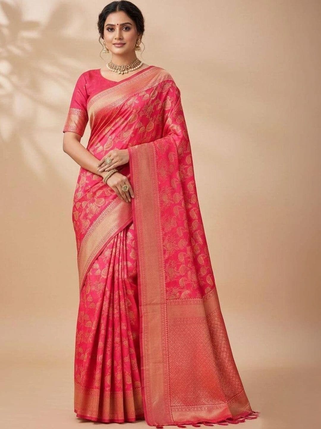 ADIANADI Zari Silk Cotton Banarasi Saree - view 1