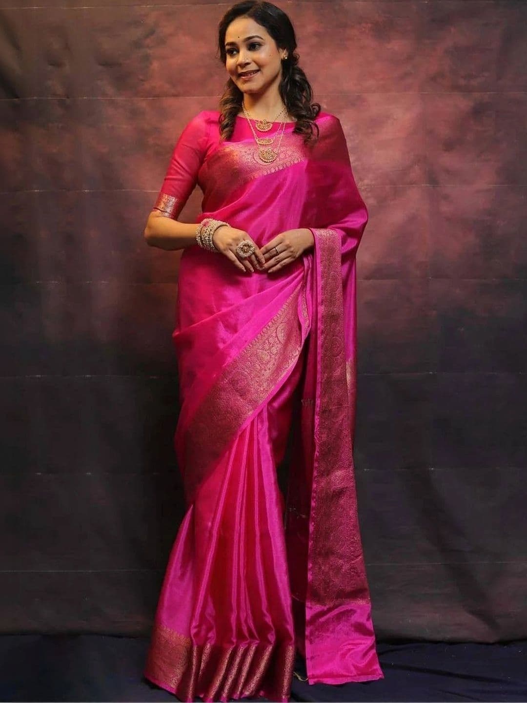 ADIANADI Zari Silk Cotton Banarasi Saree - view 1