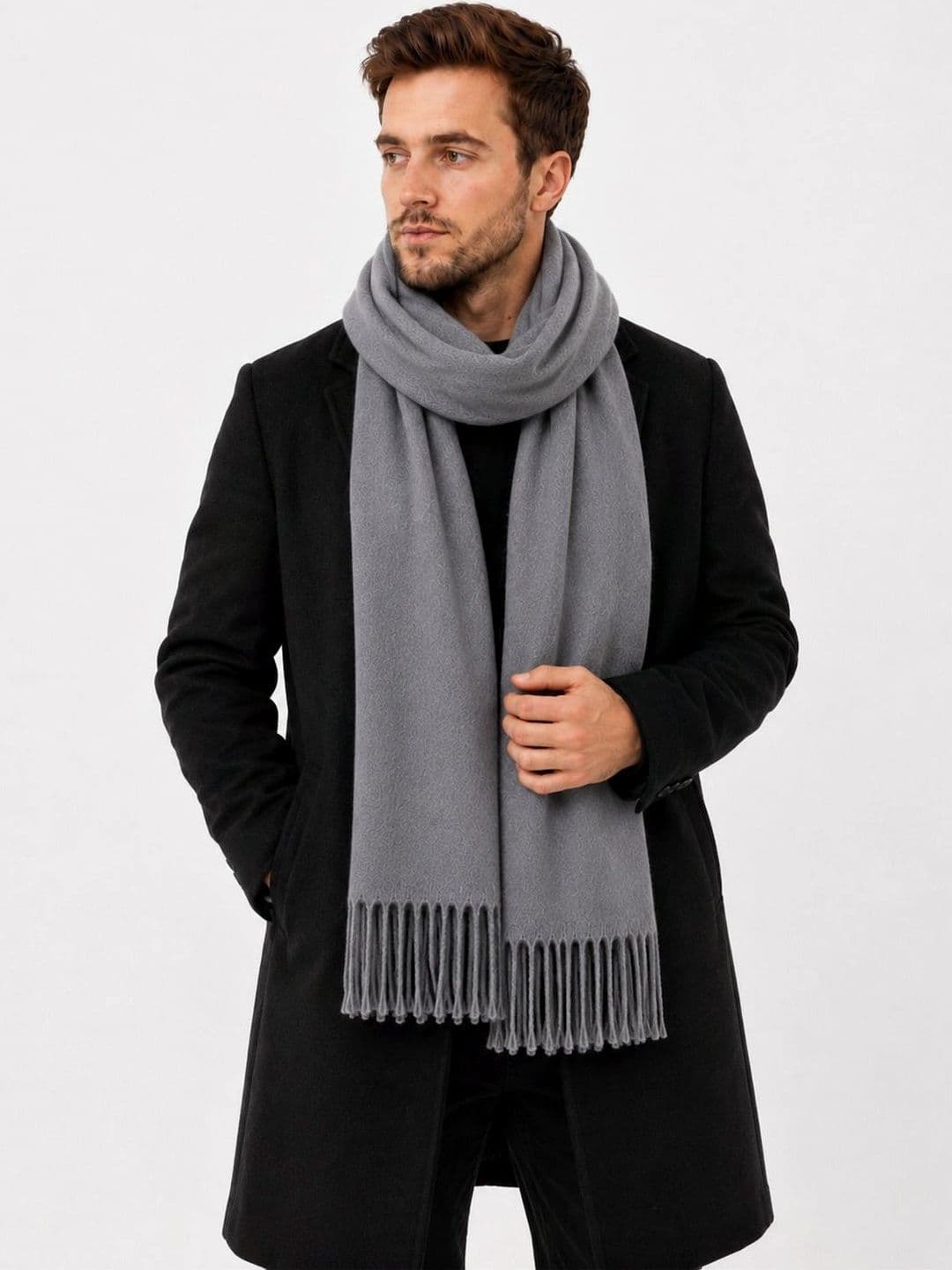 Amoldo Men Solid Merino Wool Mufflers - view 1