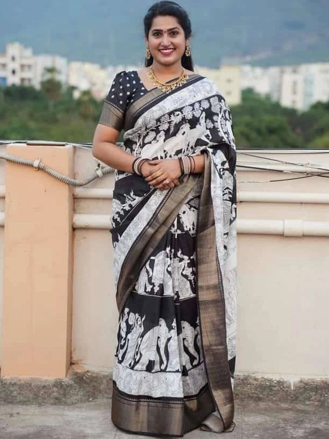 ADIANADI Silk Cotton Banarasi Saree - view 1