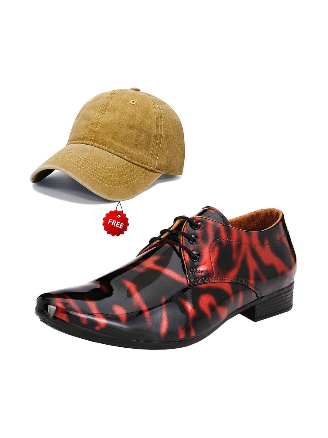 Vitoria Men Textured Pointed Toe Lace-Ups Derbys Formal Shoes With Cap - view 1