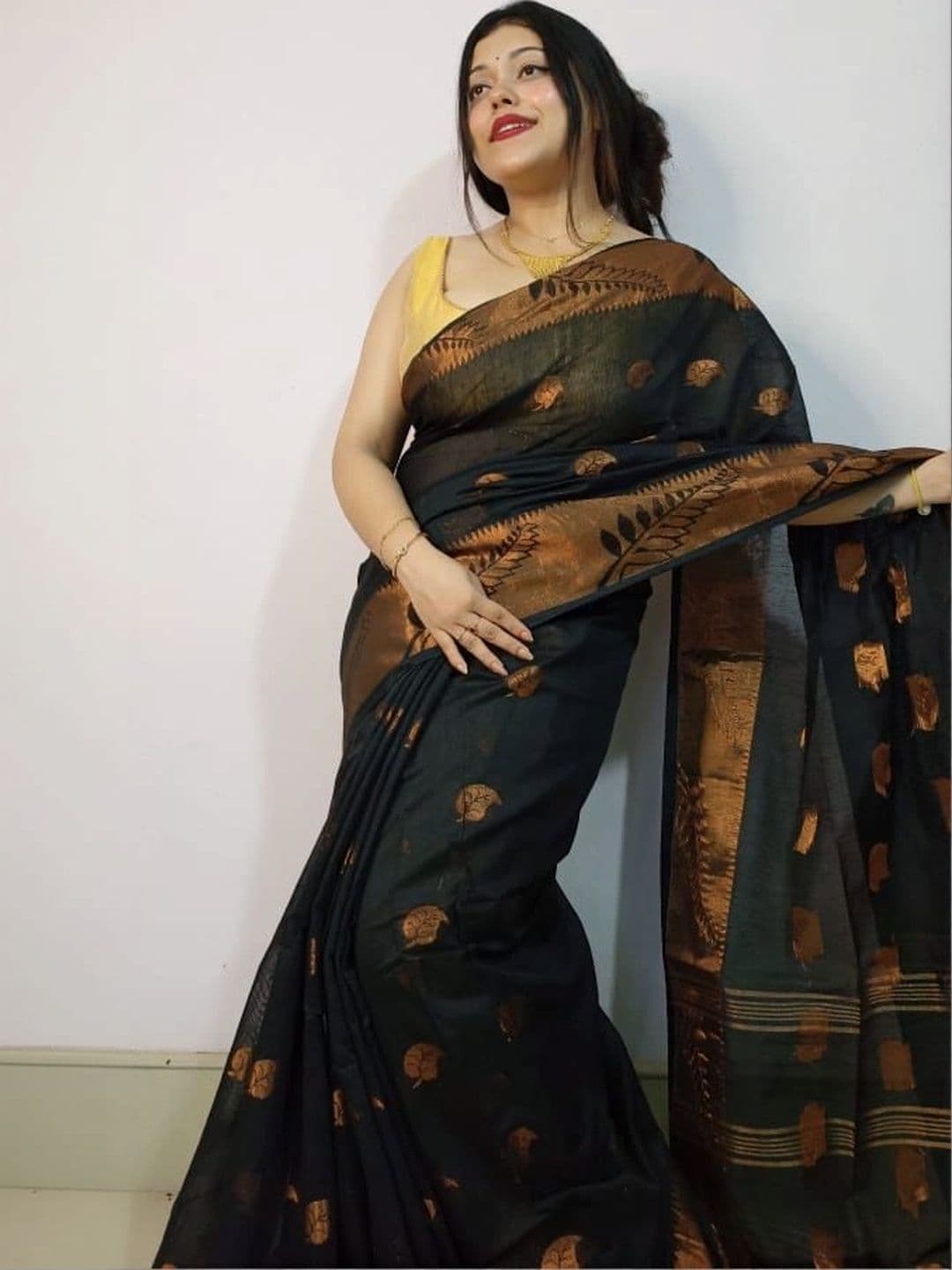 KALINI Zari Khadi Saree - view 1