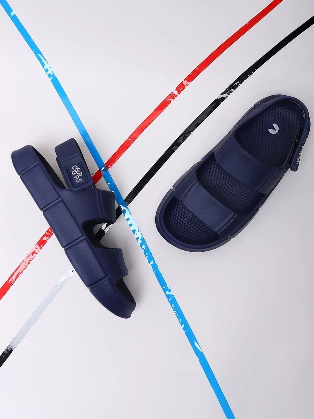 CHUPPS Men Blue Chunky Orthopedic Sliders - view 1