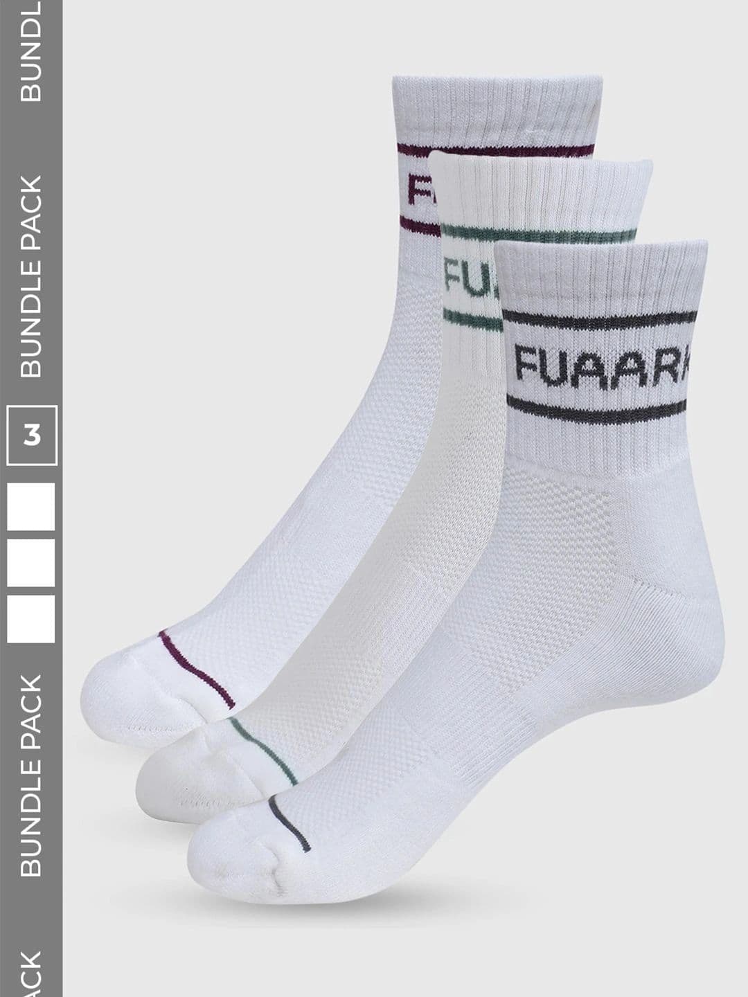 FUAARK Unisex Pack of 3 Cotton Assorted Patterned Above Ankle Socks - view 1