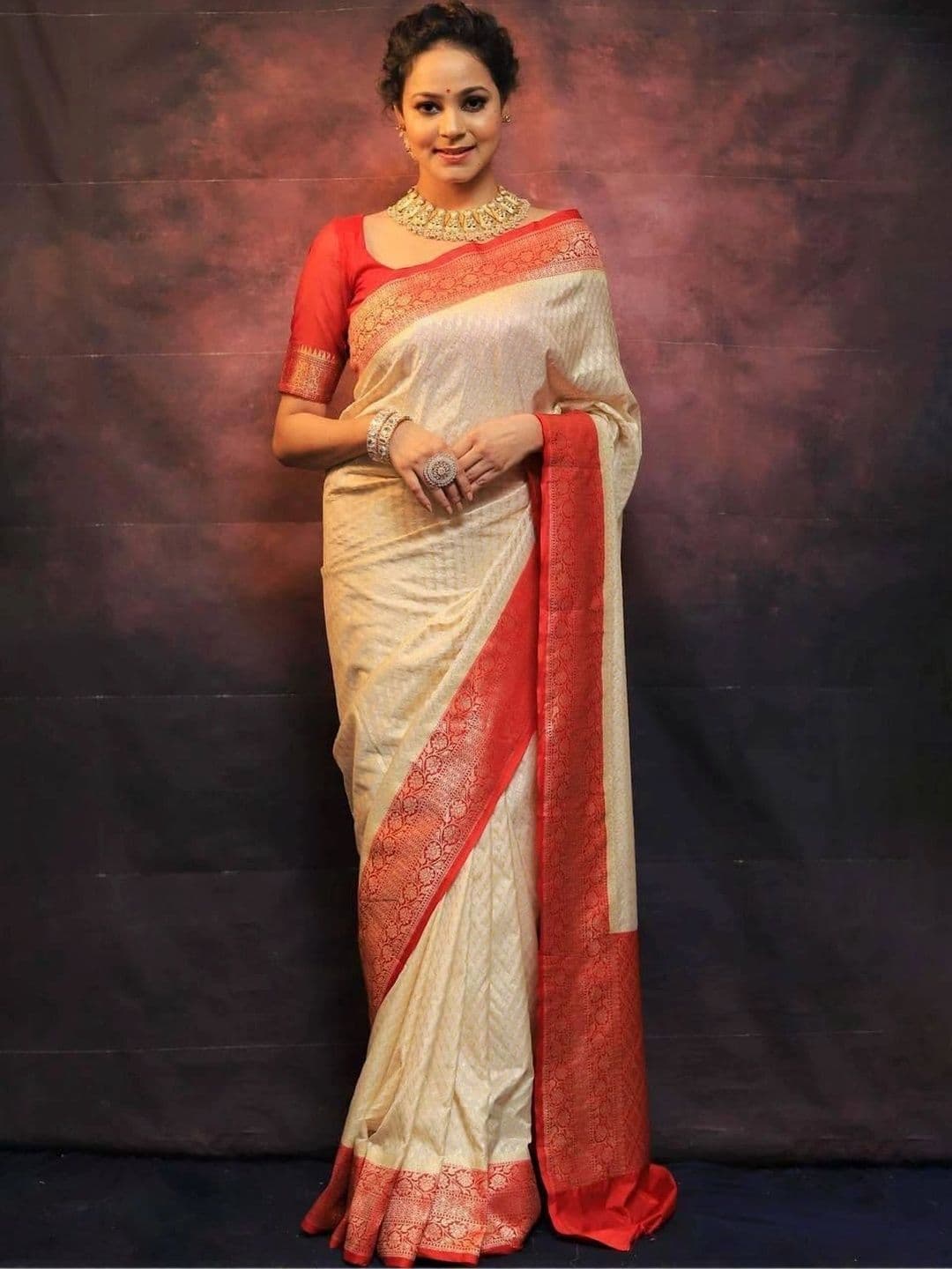 ADIANADI Zari Silk Cotton Banarasi Saree - view 1