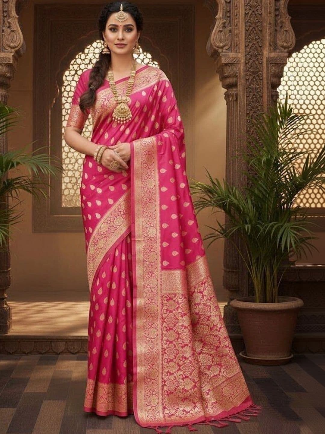ADIANADI Zari Silk Cotton Banarasi Saree - view 1