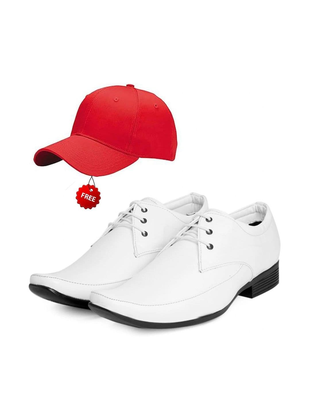 Vitoria Men Pointed Toe Lace-Ups Derbys Formal Shoes With Cap - view 1