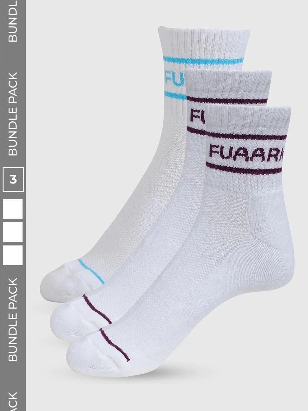 FUAARK Unisex Pack of 3 Cotton Assorted Patterned Above Ankle Socks - view 1