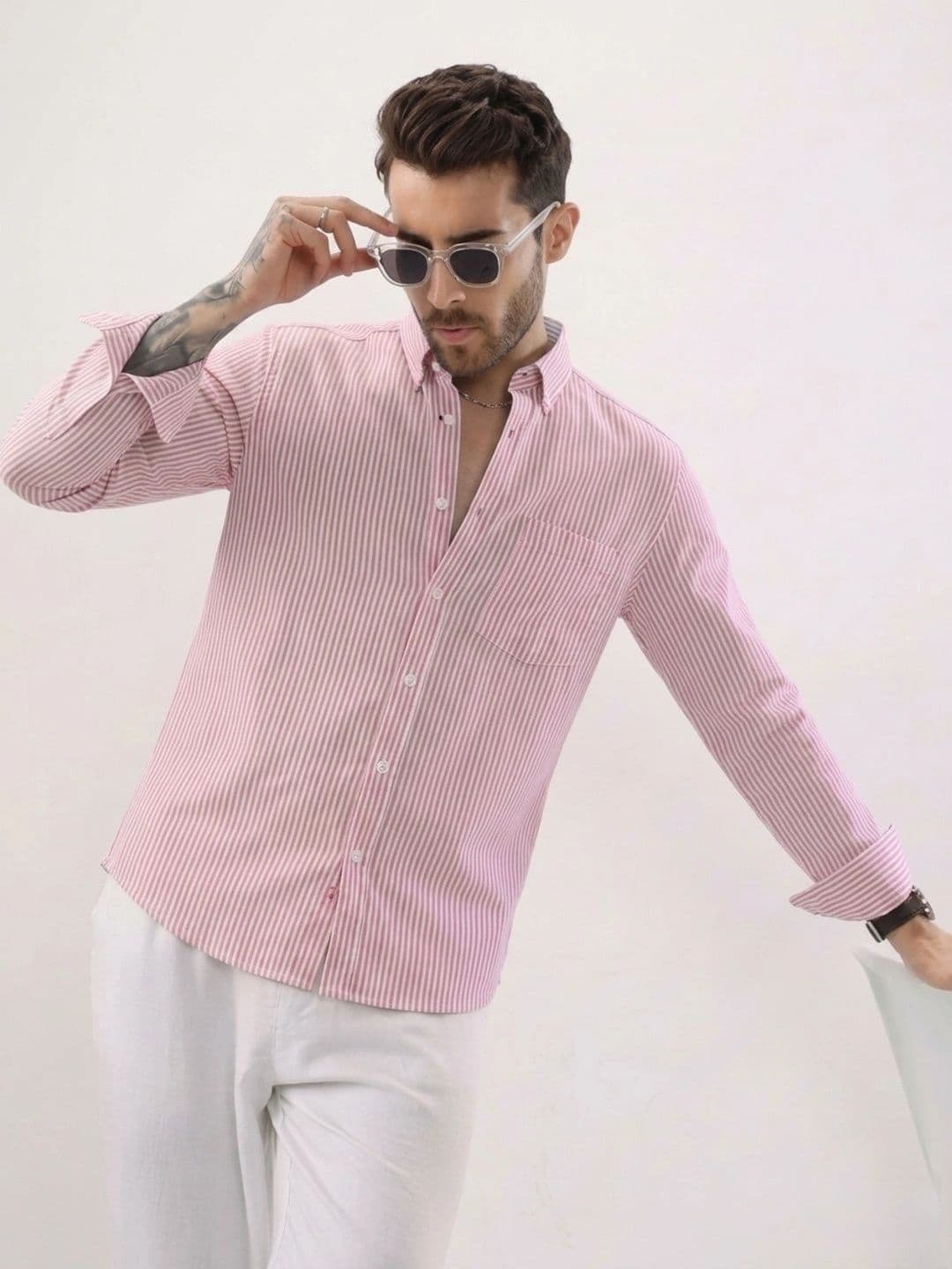 HENSHIKA Men Standard Slim Fit Striped Casual Shirt - view 1