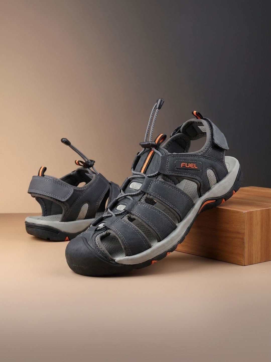 FUEL Men Textured Velcro Fisherman Sandals - view 1