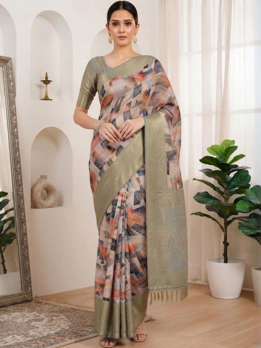 BHAKTI FASHION Floral Saree - view 1
