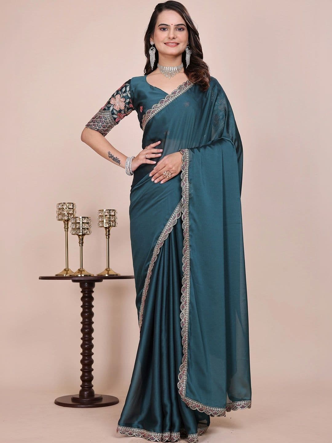 all about you Embroidered Poly Chiffon Designer Saree - view 1
