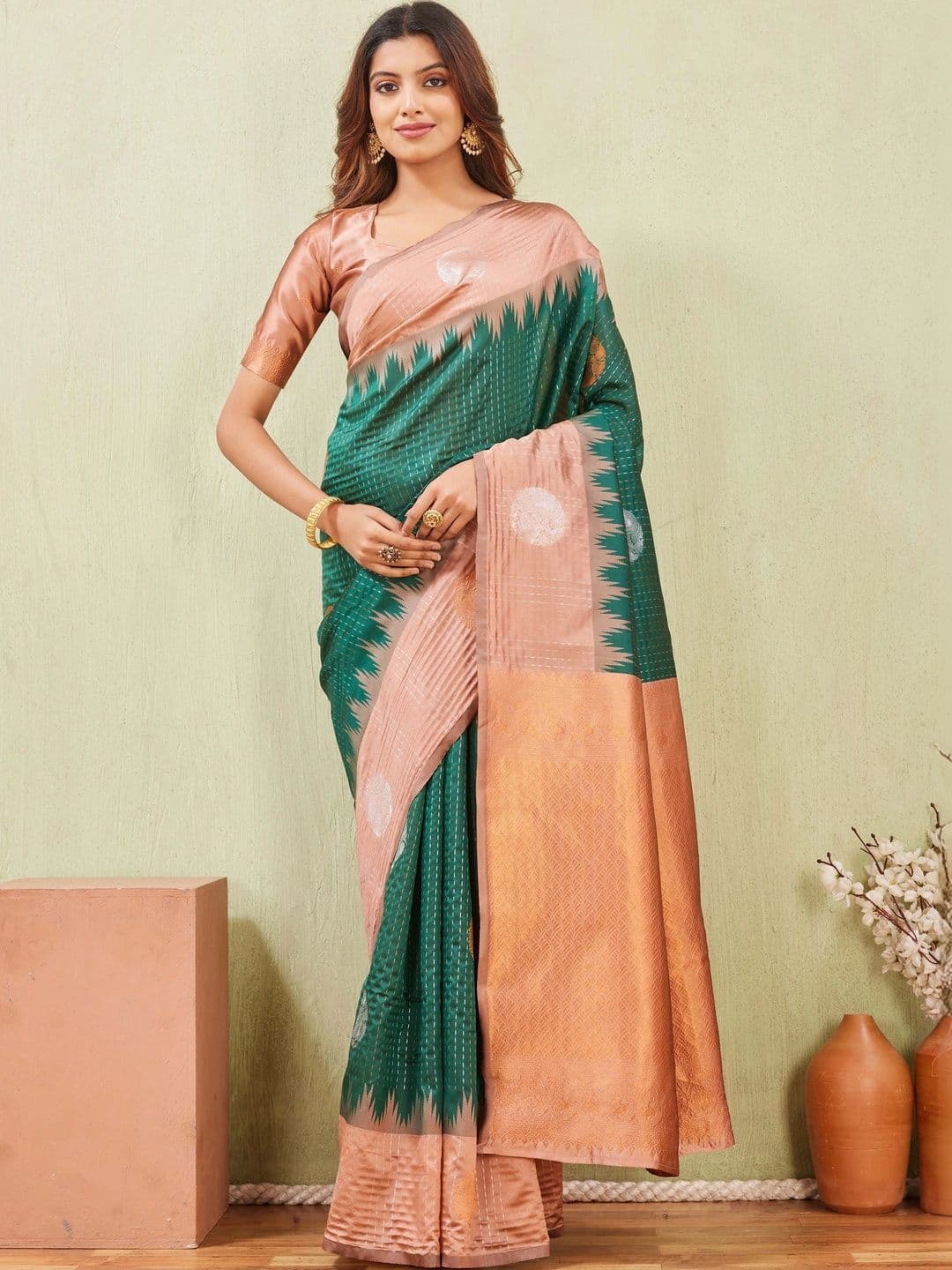 HERE&NOW Woven Design Zari Art Silk Fusion Banarasi Saree - view 1
