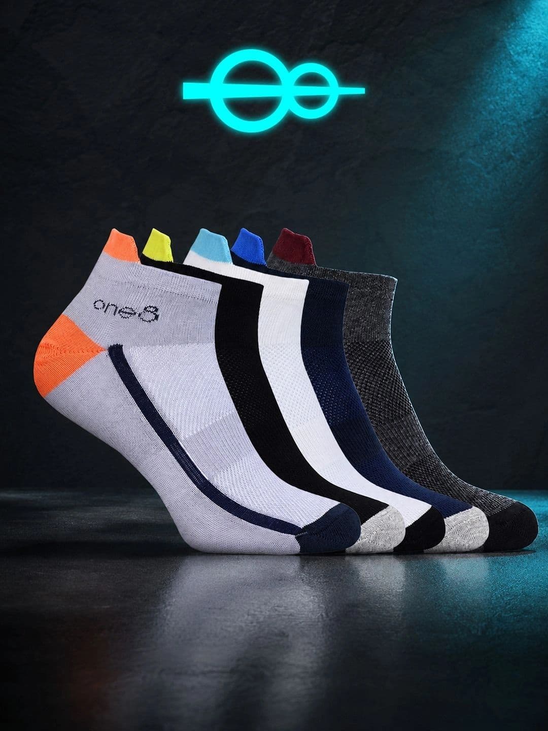 One8 Men Pack of 5 Low Ankle Cotton Socks Moisture Management & Breathable - view 1