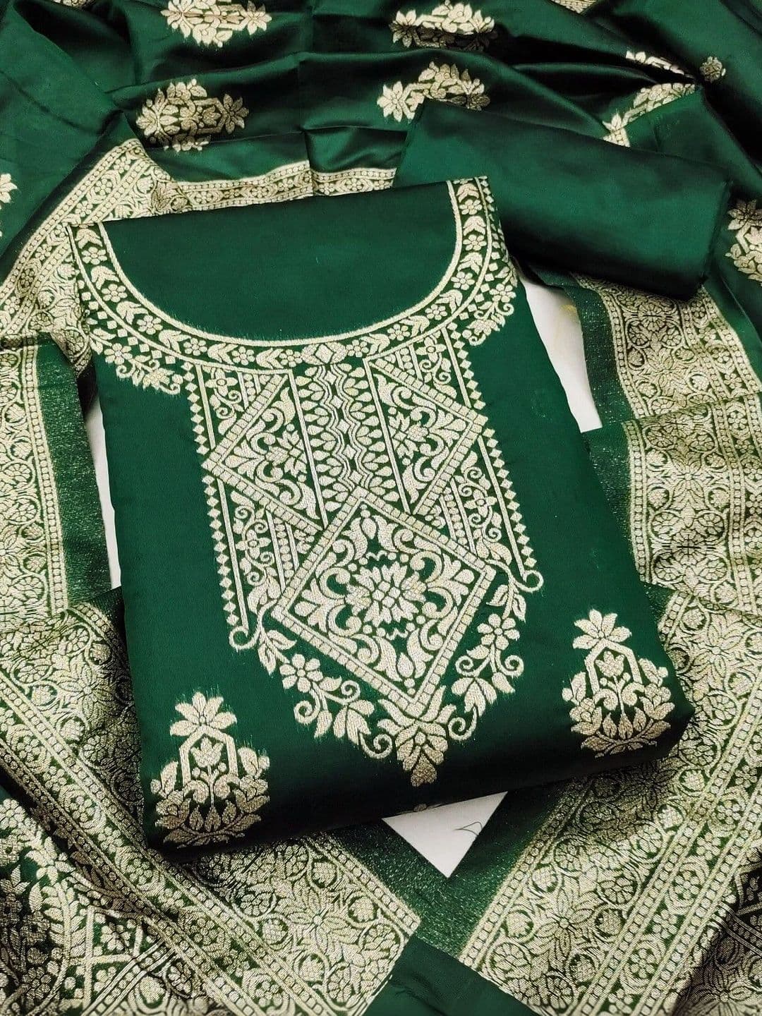 Milvia Art Silk Unstitched Dress Material - view 1