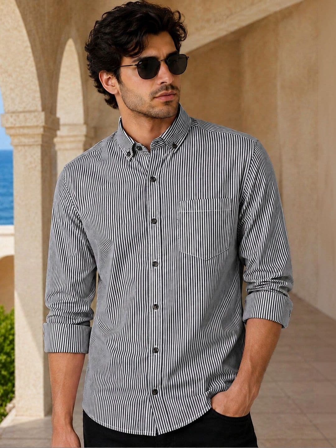 Burgstudio9 Men Standard Striped Casual Shirt - view 1