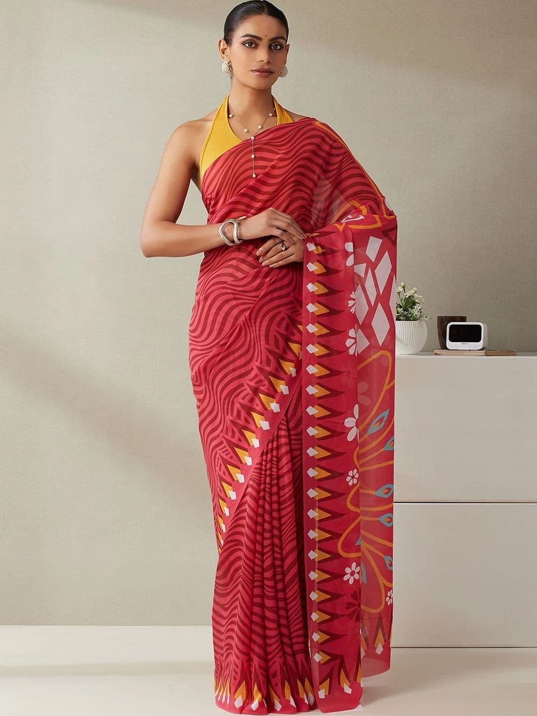 Garden Vareli Women Poly Georgette Bagh Saree - view 1