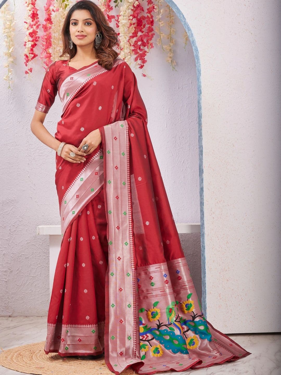 HERE&NOW Woven Design Zari Art Silk Fusion Banarasi Saree - view 1