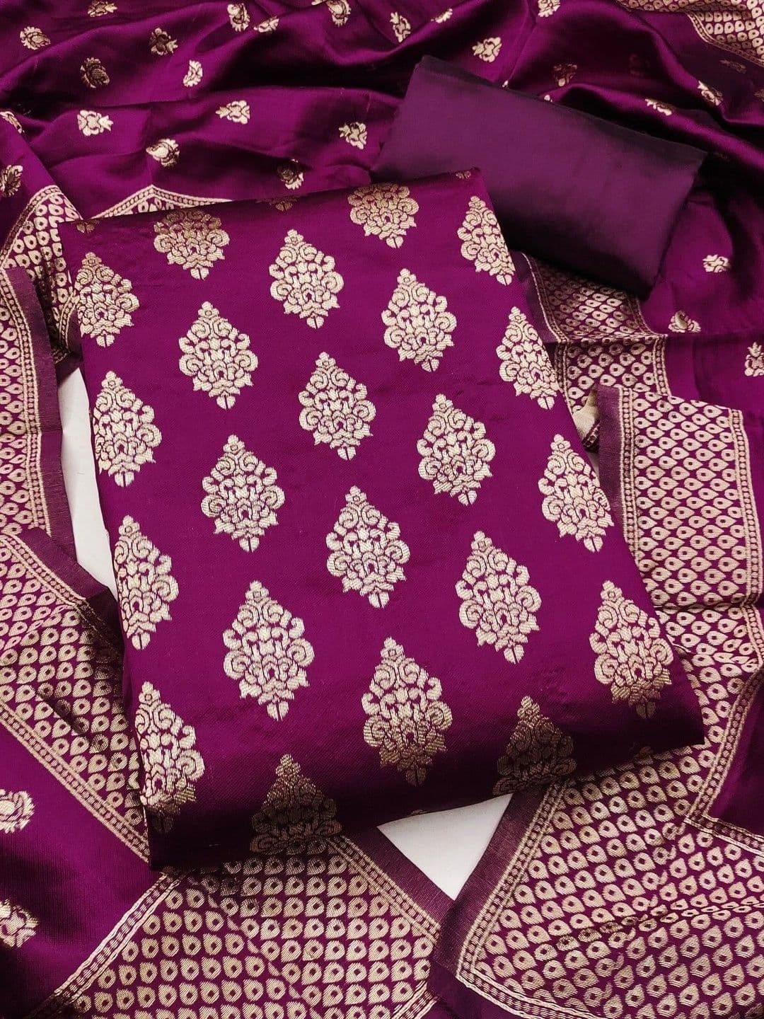Dhaaga Ghar Art Silk Unstitched Dress Material - view 1