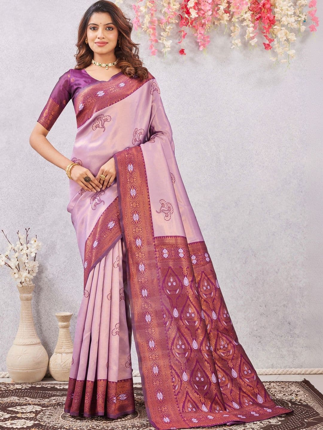 HERE&NOW Woven Design Zari Art Silk Fusion Banarasi Saree - view 1